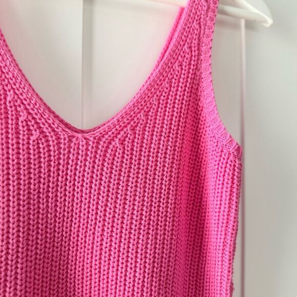 John + Jenn Pink Ribbed Knit Tank Top  | XS - Picture 2 of 6
